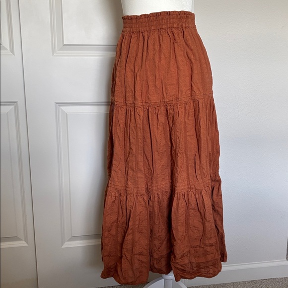 Universal Thread Dresses & Skirts - Universal Thread Small Burnt Orange embroidered Maxi Skirt tiered